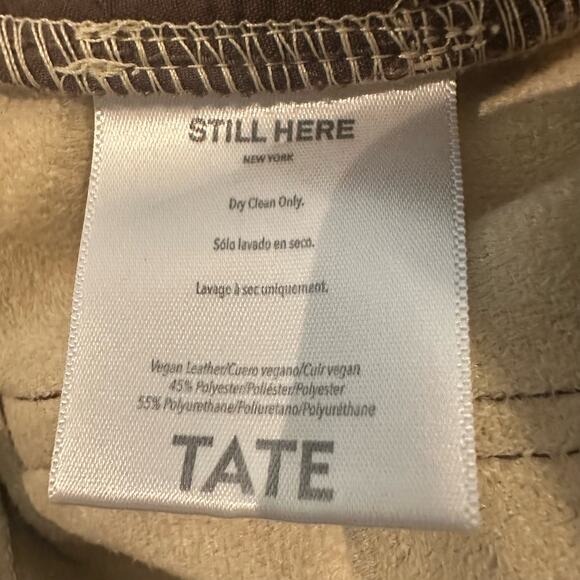 Still Here Vegan Leather Tate Straight Pants in Oxford Bone sz 24 $350 - Picture 11 of 12